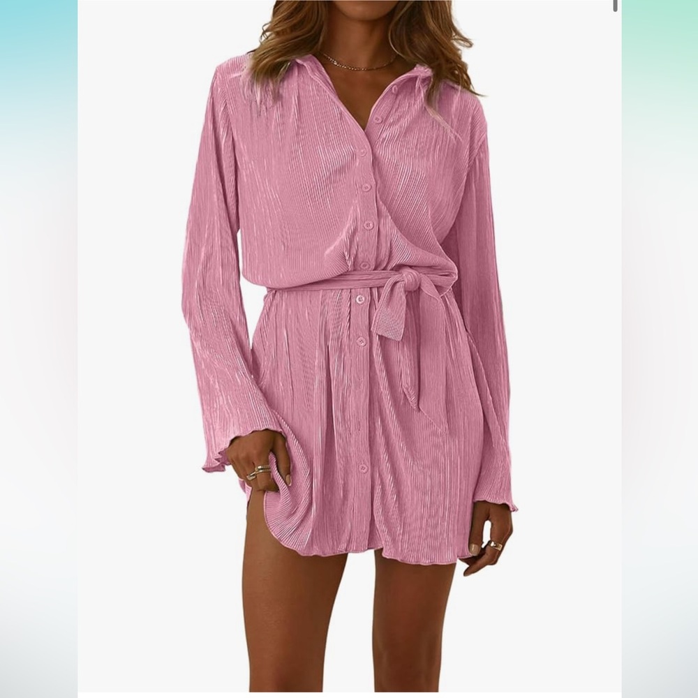Long sleeve pink pink dress